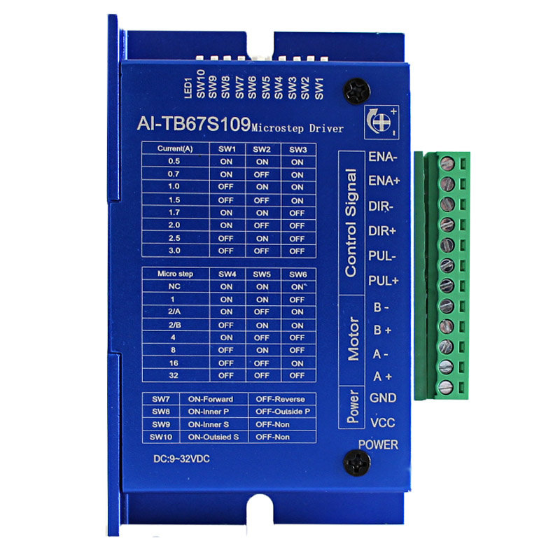 39/42步进电机驱动器 自发脉冲 驱控一体 调速器 32细分 3A 9-32V  AI-TB67S109