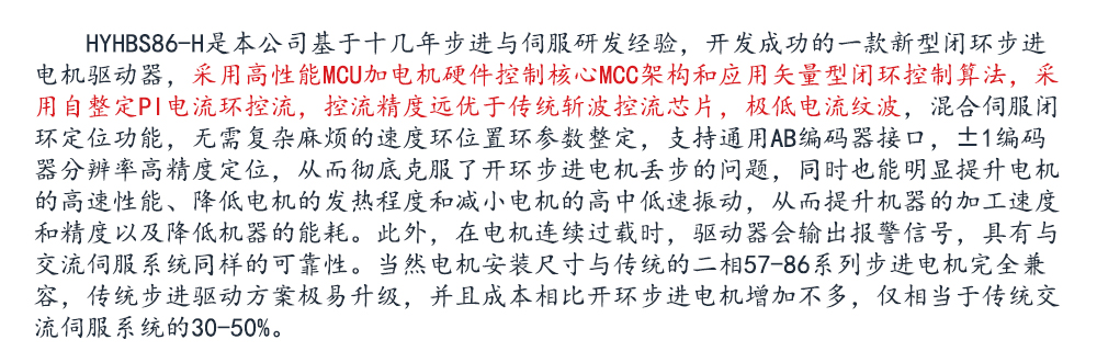 86闭环步进电机驱动器HBS86H/ 高速86闭环驱动器(图1)